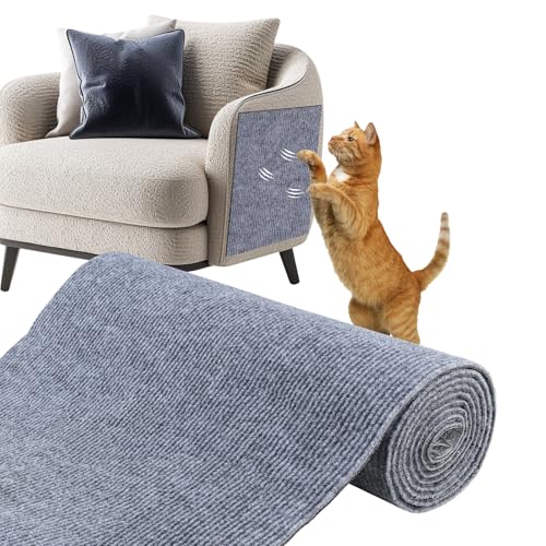 Foydream Protezione Divano Graffi Gatto, Tappeto Tiragraffi Gatti 200 CM x 40 CM Antigraffio Divano Autoadesive per Divani Sedie Letti e Vari Mobili Pareti
