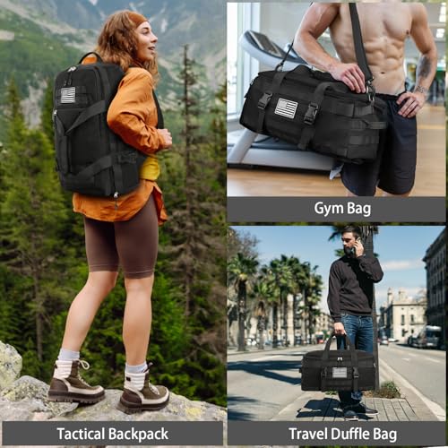 Image of Gym Bags for Men, Extra Large Tactical Duffle Bag with Shoe Compartment