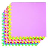 POCO DIVO 36-SQFT Giant Play Mat 9-tile Excise Mat Easy Setup Solid EVA Foam Mat Multi-color Interlocking Floor with 18-border