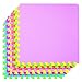 POCO DIVO 36-SQFT Giant Play Mat 9-Tile Excise Mat Easy Setup Solid EVA Foam Mat Multi-Color Interlocking Floor with 18-Border
