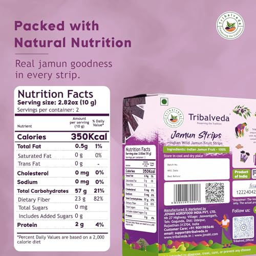 Image of Tribalveda Whole Dried Jamun Strips - 160 gm (Pack of 2)