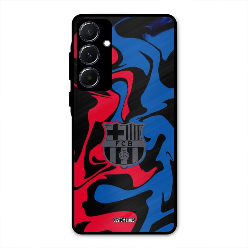 Image of PrintShield FC Barcelona Comic Back Cover for Samsung Galaxy A55 5G, Shockproof Printed Phone Case with Soft TPU Sides & Anti-Slip Grip