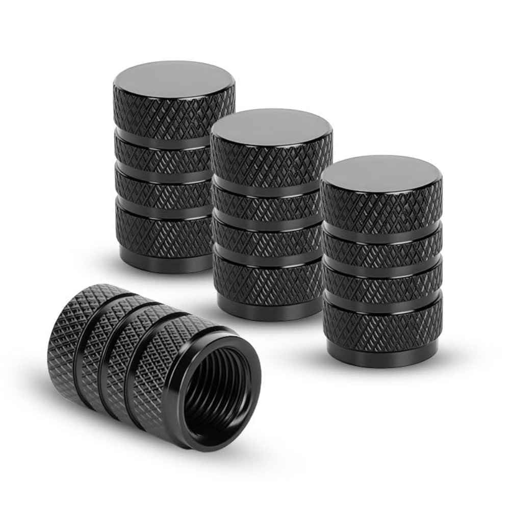 REBPUE 4 Pack Hexagon Tyre Valve Caps for Mercedes Benz EQA EQB EQC EQE EQS EQG Airtight Rubber O-Ring Seal Anti-Corrosion Metal Dust Covers,normal-Black