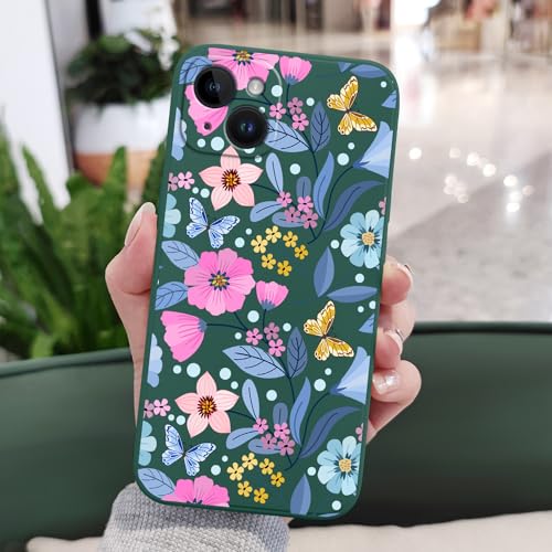 Coque silicone fine anti-choc iPhone 14 Plus verte protégeant des chutes et rayures - 3