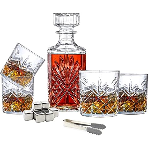 Premium Glass Decanter Set, Whiskey Decanter Set Cover