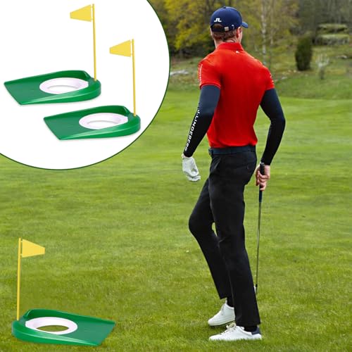 Image of Golf Putting Green Indoor Set, 2 Pack Cup with Flag, Practice Training Aids for Indoor Outdoor, Hole Putter Regulation Cup for Office