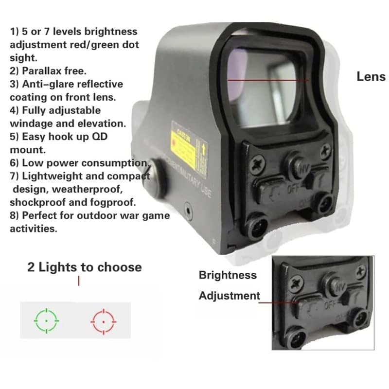Holographic Sight 551 Red Dot Sight for Metal Green & Red Dot Sight Scope