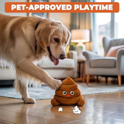 Funny Poop Plush Toy with 4 Fart Sounds – Fart Blaster Noise Maker – Realistic Fake Poop for Pranks, Jokes – Funny Gag Gift for Pets, Kids, Adults