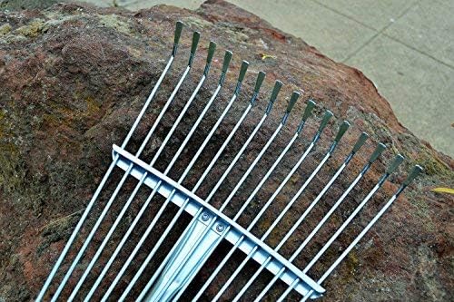 MLTOOLS Garden Leaf Rake | 64-inch Adjustable Garden Rake | Expandable or Collapsing Shrub Rake | 15 Flat Tine Steel Rake with Extendable Handle – R8236