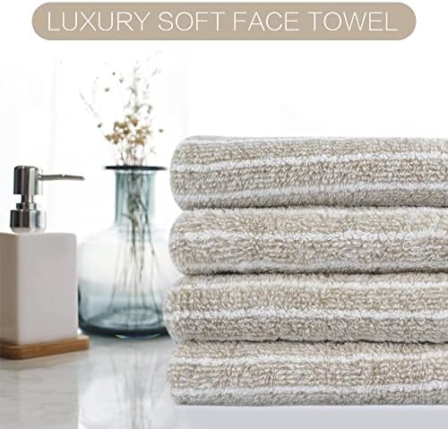 KinHwa Microfibre Hand Towels Ultra Soft Hand Towels for Bathroom Super Absorbent Bath Towels Ideal for Hair Spa Sports and Travel (Brown, 30"x16" 4 pack)