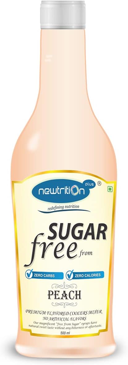 Sugar Free Peach Syrup - Pack of 1 (500 ml each) - Zero Calorie, Diabetic Friendly, Keto Friendly (PACK OF 1)
