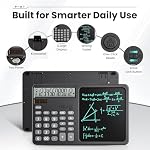 Calculatrice de bureau avec 7 Tablette d'écriture de pouce, 12-Digit Grand écran, gros boutons, solaire et batterie alimenté, pour bureau, école et maison