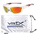 Men's Polarized Sport Sunglasses, High Performance Sleek Design, Non Slip Nose Pads, Provides Excellent Coverage, Free Cleaning Pouch