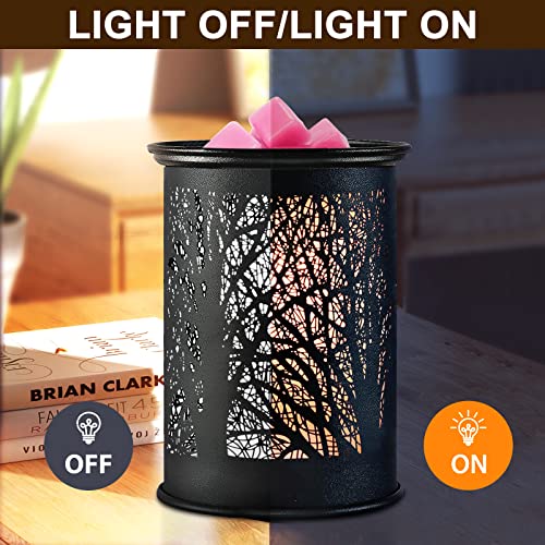 Yuwenus Electric Wax Melt Warmer Metal Wax Warmer For Scented Wax Fragrance Candle Oil Burner With 2 Light Bulbs For Gift Home Office Bedroom (Black) #TOP3
