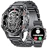 LIGE Military Smart Watches for Men(Answer/Dial), 1.39”Rugged Outdoor Smartwatch Health Fitness Tracker, 5ATM Waterproof,100+Sport Modes Tactical Pedometer Smart Watch for Android iOS Black