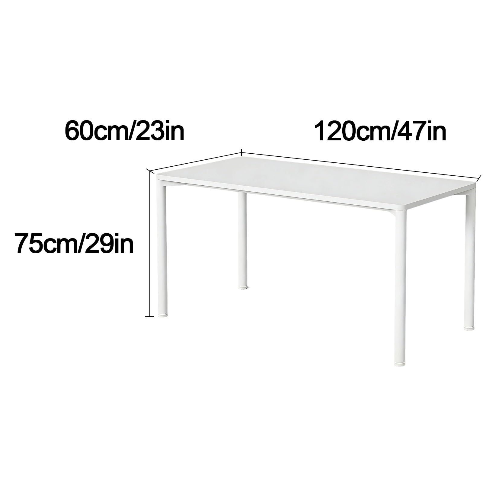 Bancone Bar da Casa, Tavolo Alto Bar con Gambe Robuste, Robusta Struttura in Metallo e Piano Facile da Pulire, Bianco(120x75x60cm/47x29x23in)