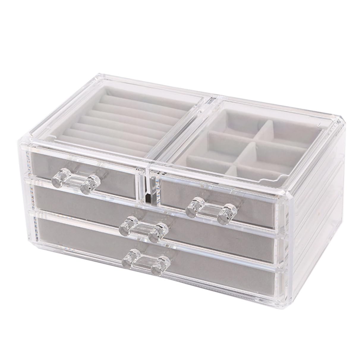 Caja de Cosméticos de Cristal Transparente Caja de Almacenamiento de Joyas Organizador para Pintalabios y Cosméticos para Dormitorio