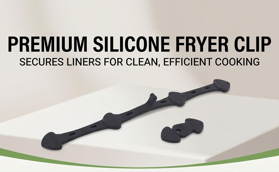 Clip de silicona para freidora Fdit, 3 piezas, abrazadera resistente al calor para cesta de freidora profunda, pinzas largas y cortas para estabilización de ingredientes, reutilizable para cocina doméstica y restaurante (Negro) miniatura 3