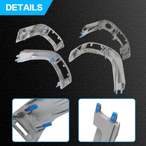 Image of 4Pcs A /C Dash Air Vent Panel Trim Fit for Toyota Prius 2004-2009 1.5L - Center Console Air Outlet Cover Left & Right, Direct Replacement 55670-47060 55475-47020, Gray Plastic Interior HVAC Vent Grille