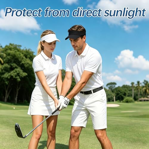 Image of Adjustable Sport Sun Visor Hats Bulk Solid Color Blank Golf Cap Anti Ultraviolet for Beach Tennis Baseball