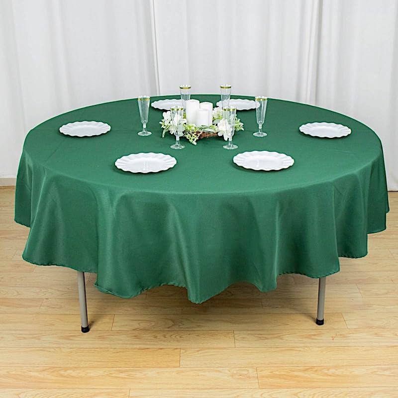 Miniatura 8 de Balsa Circle Mantel redondo de poliéster de 90 pulgadas color verde cazador de alta calidad, para bodas, fiestas, banquetes, recepciones, eventos,