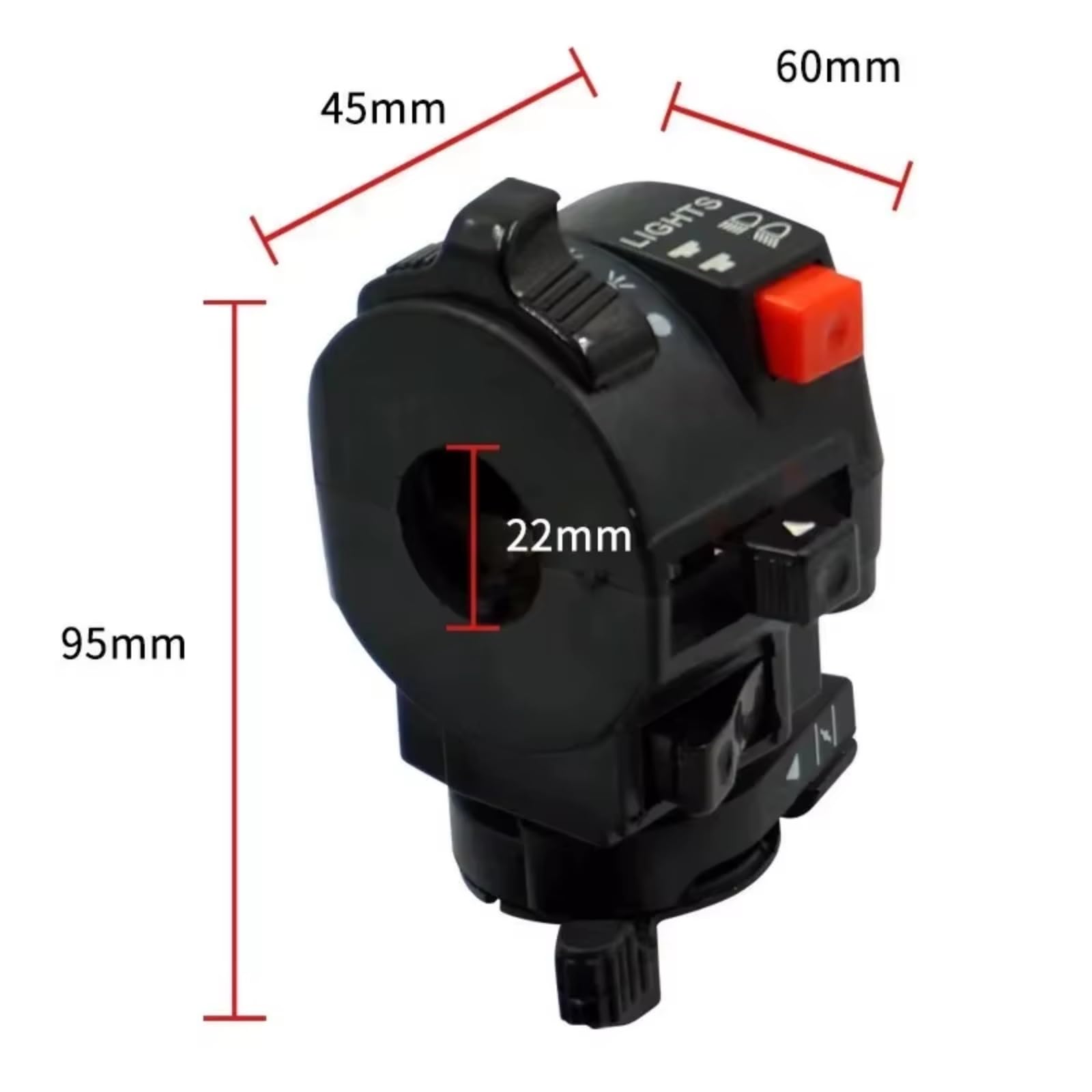 Comando Manubrio Comando Manubrio Interruttore Moto Da 22mm Per ATV Universale 200/250 Con Indicatori Di Direzione Clacson, Pulsante Indicatore Luce Lontano/vicino