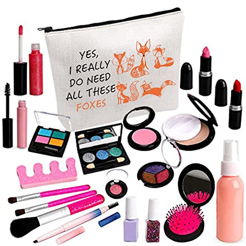 PLITI Fox Makeup Bag for Girls Funny Fox Lover Gifts Yes i Really Do Need All These Foxes Forest Animal Lover Cosmetic Bag (Need All foxesU) - Image 4
