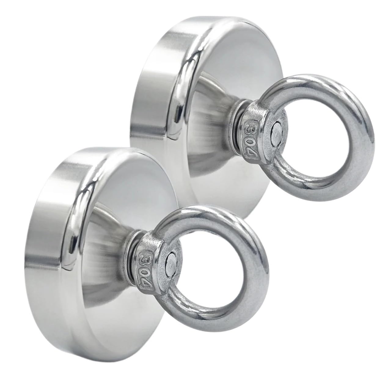 Manes De Pesca Ganchos magnéticos de Pesca de neodimio Fuertes, imán Resistente N52 con Agujero avellanado, cáncamo de 16-90mm, buscador de Salvamento, 2 uds. Iman De Neodimio(Pull MAX 340kg)