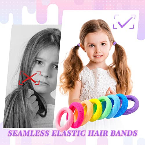 Hanyousheng 200 Stück Haargummis Mädchen, 8 Farben Klein Haargummi, Mini Nahtlose Haarbänder, Haarband Baby Mehrfarbig Soft Zopfgummi Klein für Mädchen Kinder Kleinkinder Baby