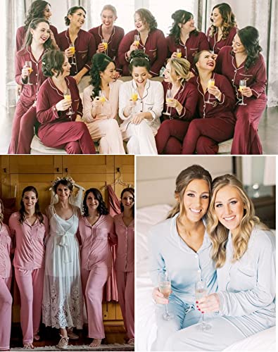 Image of SWOMOG Womens Pajamas Set Long Sleeve Sleepwear Button Down Nightwear Soft Cotton Pj Lounge Sets