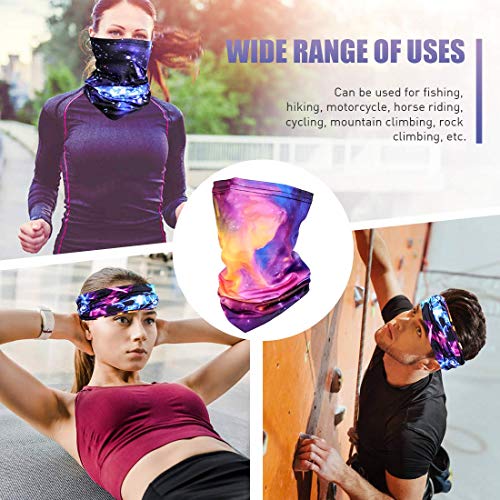 6 Pieces Sun UV Protection Face Mask Neck Gaiter Windproof Scarf Sunscreen Breathable Bandana Balaclava for Sport&Outdoor (6PACK(Sky-1))…