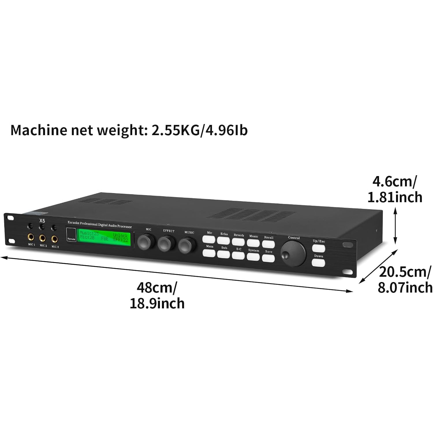 Procesador De Audio Digital Profesional, Supresor De Retroalimentación X5, Preamplificador De Karaoke Con Supresión Automática De Acoples, Compatible Con Salida De 5.1 Canales, Para Altavoces Y