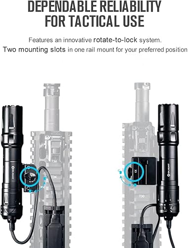 Miniatura 5 de OLIGHT Baldr Pro - Lámpara táctica de 1350 lúmenes con luz verde y LED blanco, paquetes Odin de 2000 lúmenes, linterna táctica recargable montada en