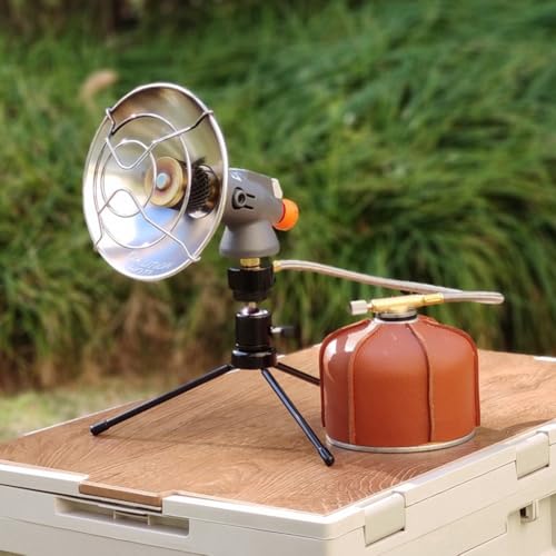 Riscaldatore a gas portatile per esterni con efficiente struttura in acciaio inossidabile, controllo della potenza di fuoco regolabile, per campeggio, pesca, escursionismo
