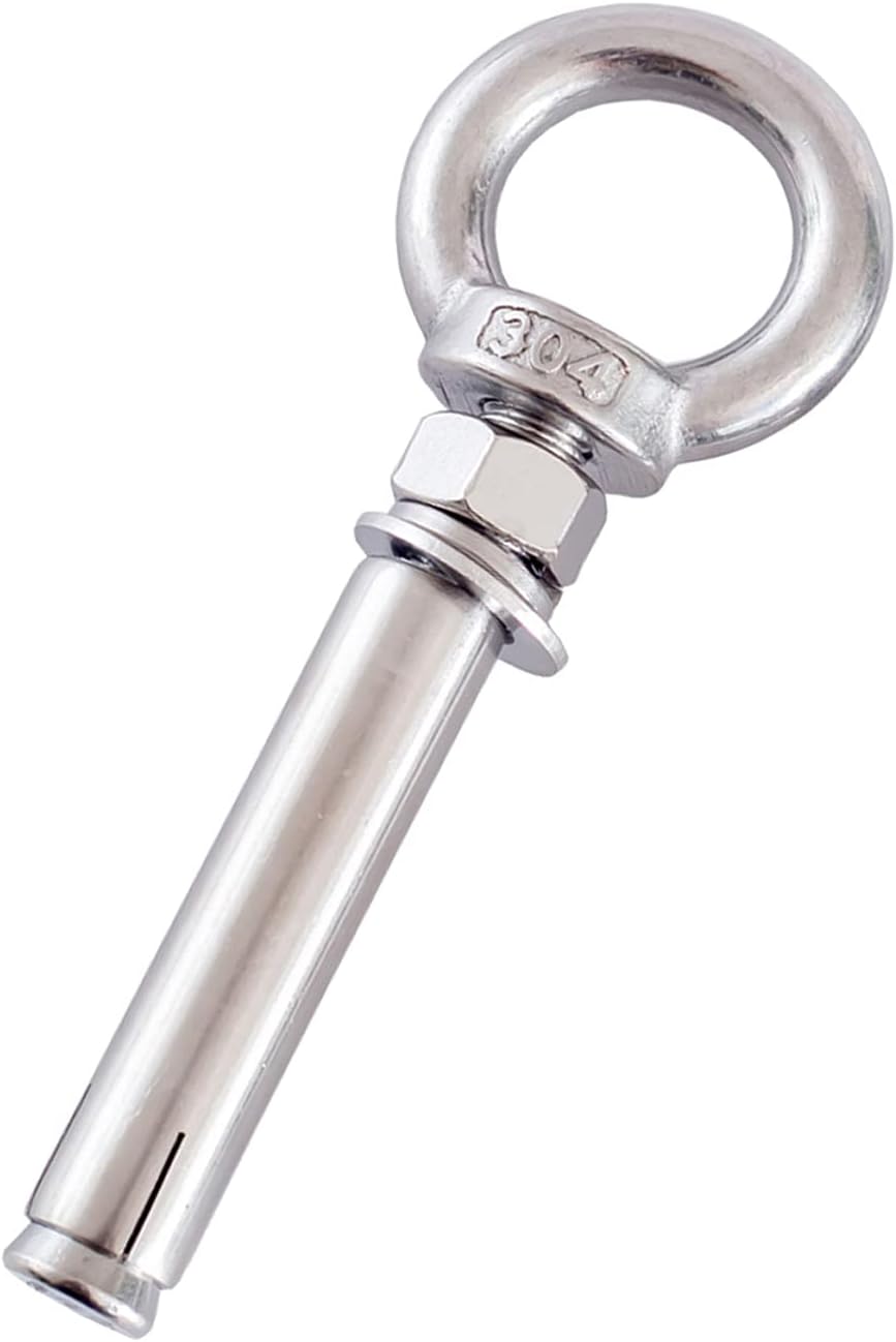 Expansion Bolt M14×80-M14×130mm 304 Stainless Steel Ring Lifting Eye Bolt Suitable for Wall Anchors and Brick,M14×120mm