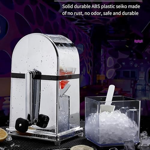 Trituradora de hielo manual portátil y máquina de conos de nieve con cuchillas de acero inoxidable para uso doméstico, perfecta para fiestas, campamentos y actividades al aire libre, fácil de operar y