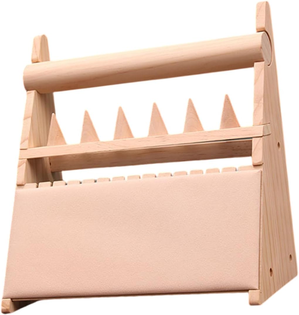 Elegant Wood Rings Holder Necklace Display Stand Fashionable Jewelry Display Rack Wood Texture for Jewelry Organization