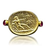 Roman Eros Coin Signet Ring | 24K Gold Plated 925 Sterling Silver | Ancient Greek Coin Ring | Grecian Jewelry | Vintage Gift by Pellada