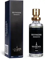 Perfume de Bolso Masculino SELVAGEM 15ml Moments Paris Fragrância Aromatico Citrico Noite Parfum Alta Fixação EDP Spray Presente Mini Frasco Homem Sedutor Sofisticado