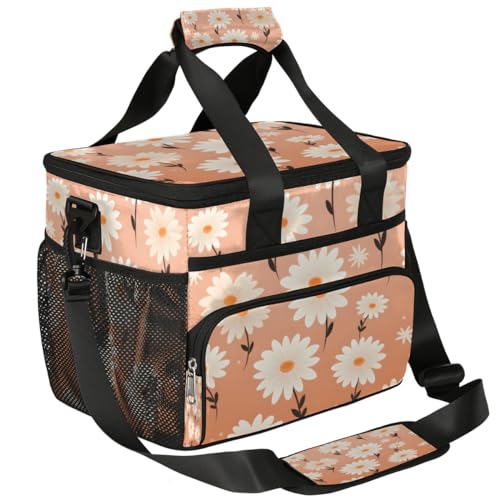 Botanical Floral Insulated Picnic Backpack Lunch Box for Women Men Picnic Basket Tote Lunch Bag Picnic Bag Portable Lunch Bags for Picnic, Beach, Work, Trip,Office, Camp Daisy