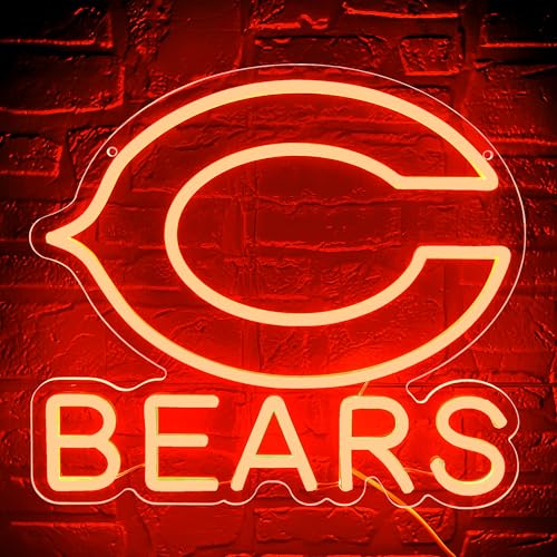 Football Neon Sign for Wall Decor Football Team Neon Light for Man Cave Birthday Gifts for Rugby Fans with Dimmable Orange Led Light Up Sign for Party Club Bar Dorm Size 12.2 * 13.5 In(ZYLD115)
