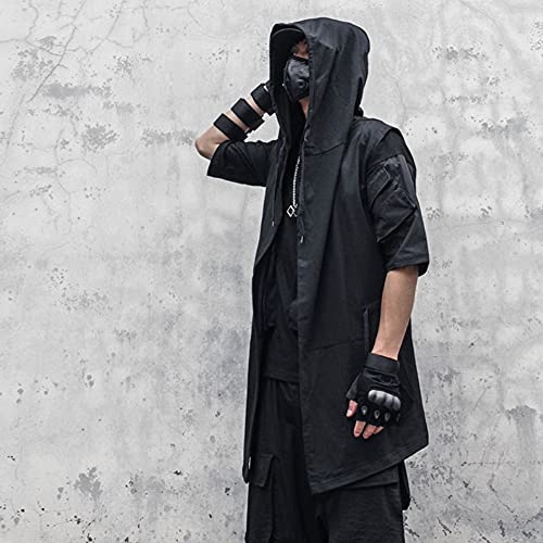 Black Wizard Hoodies Men Streetwear Cardigan Hoodie Sleeveless Coat Techwear3