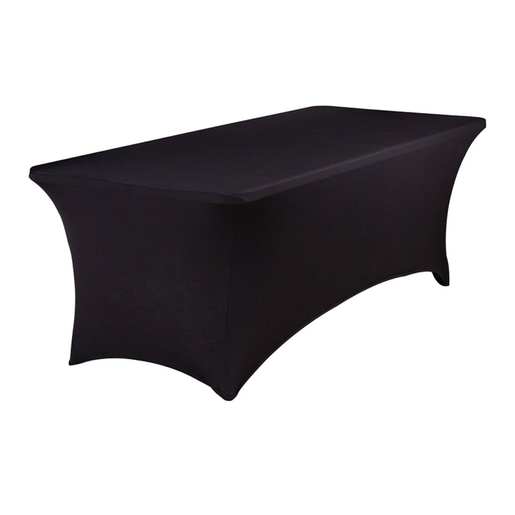 4ft Stretch Spandex Tafelhoes Voor Standaard Opklapbare Tafels Universele Rechthoekige Ingerichte Tafelkleedbeschermer Voor Bruiloft Banket En Feest Zwart