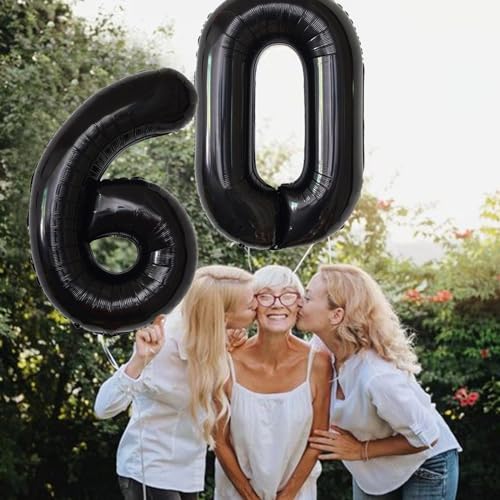 Image of Number Balloons Black Party Balloon - Giant Number 10 Balloon, 40 Inch Large Balloon for Birthday Decorations, Black Party Supplies for Men Women