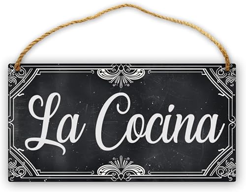 Miniatura 27 de Un Cafecito Para el Chisme - Letrero colgante de madera española para decoración para cocina, para amantes del café, estación de café, bar, 5 x 10