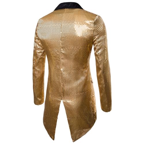 Men's Sequin Tuxedo Jacket Tails Slim Fit Tailcoat Dress Coat Swallowtail Dinner Party Wedding Blazer Suit Jackets2