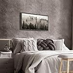 Foggy Forest Wooden Wall Art: Landscape Mountain Artwork Prints with Wooden Framed for Living Room (40”W x 20”H, Multi-Sized) - Image 5