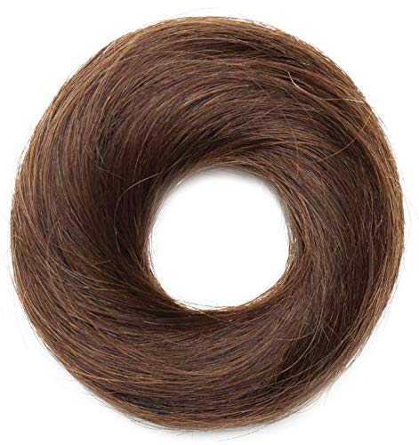 Hairro Scrunchy Updo Bun Human Hair Extensions 2PCS 46g #04 Medium Brown