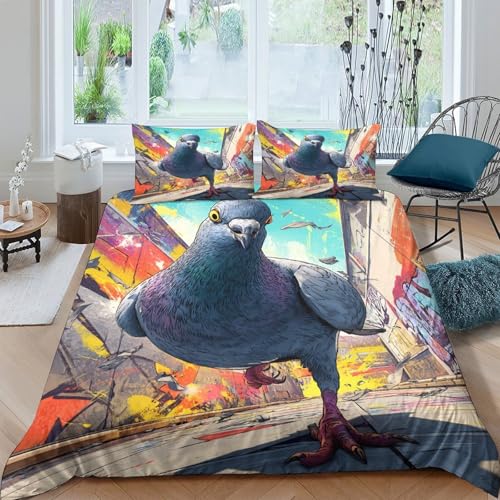 Housse de couette licorne avec fermeture éclair lit 260x220cm