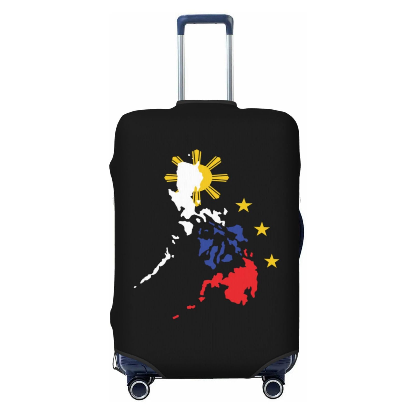EROVE Map Of Philippines Travel Luggage Cover Suitcase Protector Fits 18-32 Inch Luggage, Large, Black